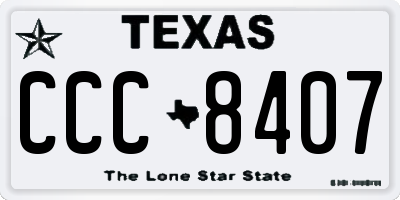 TX license plate CCC8407
