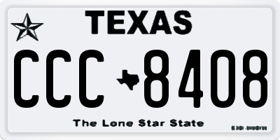 TX license plate CCC8408