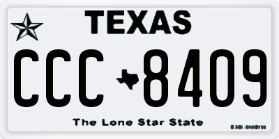 TX license plate CCC8409