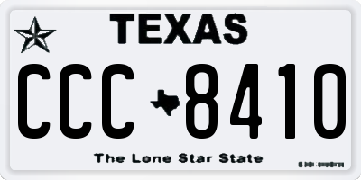 TX license plate CCC8410