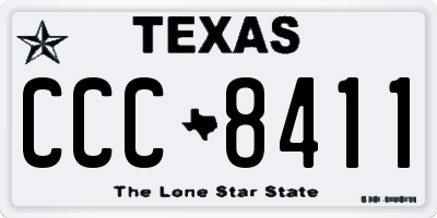 TX license plate CCC8411