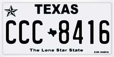 TX license plate CCC8416