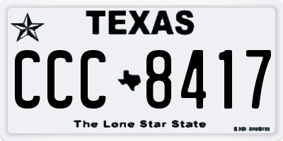 TX license plate CCC8417