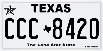 TX license plate CCC8420
