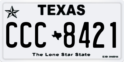 TX license plate CCC8421