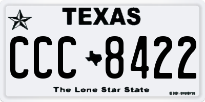 TX license plate CCC8422