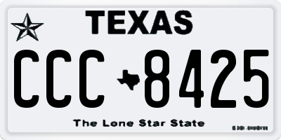 TX license plate CCC8425