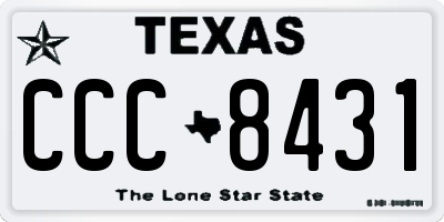 TX license plate CCC8431