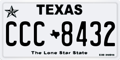 TX license plate CCC8432