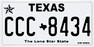 TX license plate CCC8434