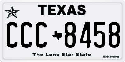 TX license plate CCC8458