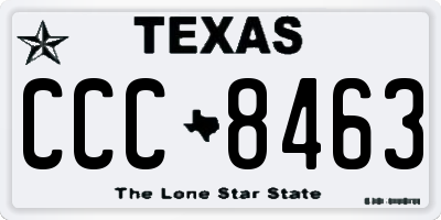 TX license plate CCC8463