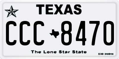 TX license plate CCC8470