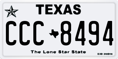 TX license plate CCC8494