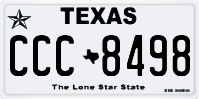 TX license plate CCC8498