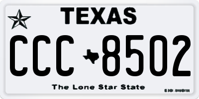 TX license plate CCC8502
