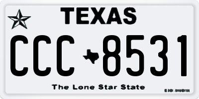 TX license plate CCC8531