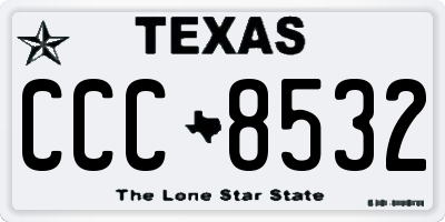 TX license plate CCC8532