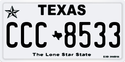 TX license plate CCC8533