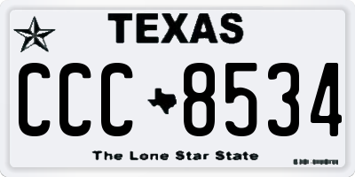TX license plate CCC8534