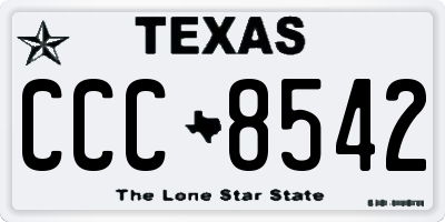TX license plate CCC8542