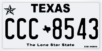 TX license plate CCC8543