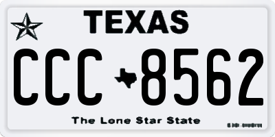 TX license plate CCC8562