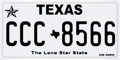 TX license plate CCC8566