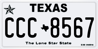 TX license plate CCC8567