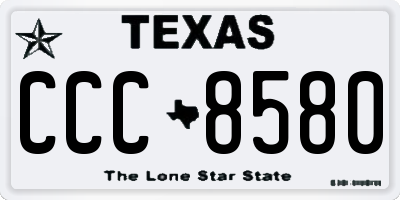 TX license plate CCC8580