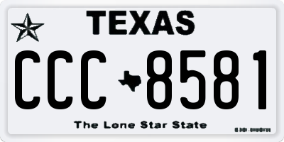 TX license plate CCC8581