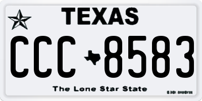TX license plate CCC8583