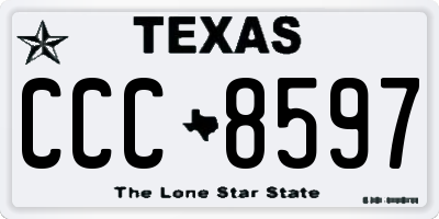 TX license plate CCC8597
