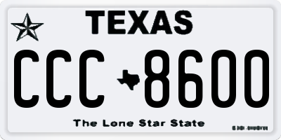 TX license plate CCC8600
