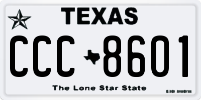 TX license plate CCC8601