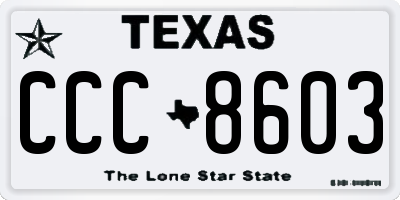 TX license plate CCC8603