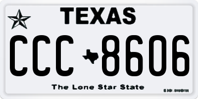 TX license plate CCC8606