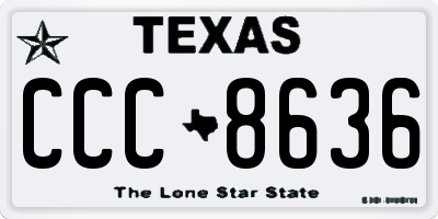 TX license plate CCC8636