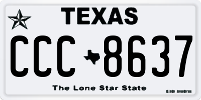 TX license plate CCC8637