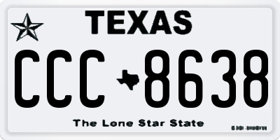 TX license plate CCC8638