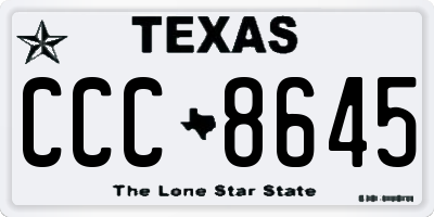 TX license plate CCC8645