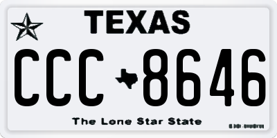 TX license plate CCC8646