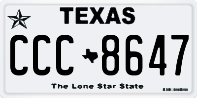 TX license plate CCC8647