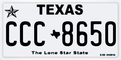 TX license plate CCC8650
