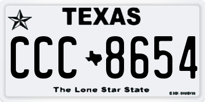 TX license plate CCC8654
