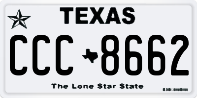 TX license plate CCC8662