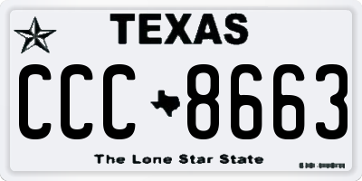 TX license plate CCC8663