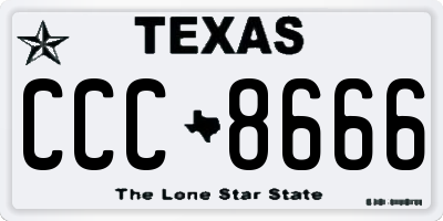 TX license plate CCC8666