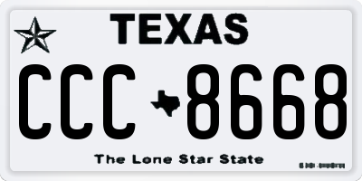 TX license plate CCC8668