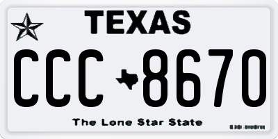 TX license plate CCC8670